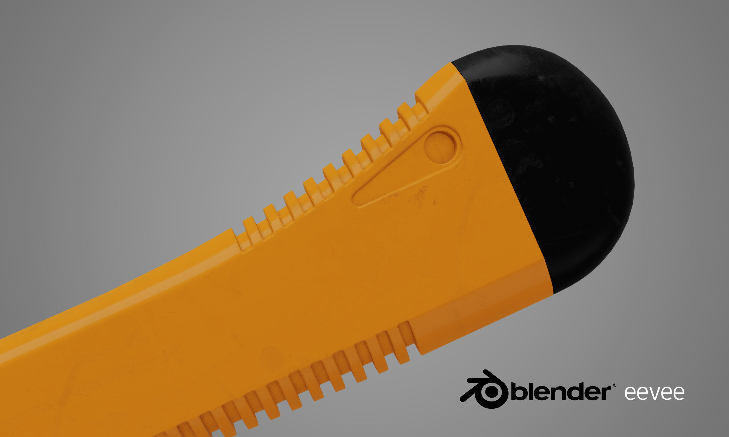 Cutter orange knife with handle 3D model_10