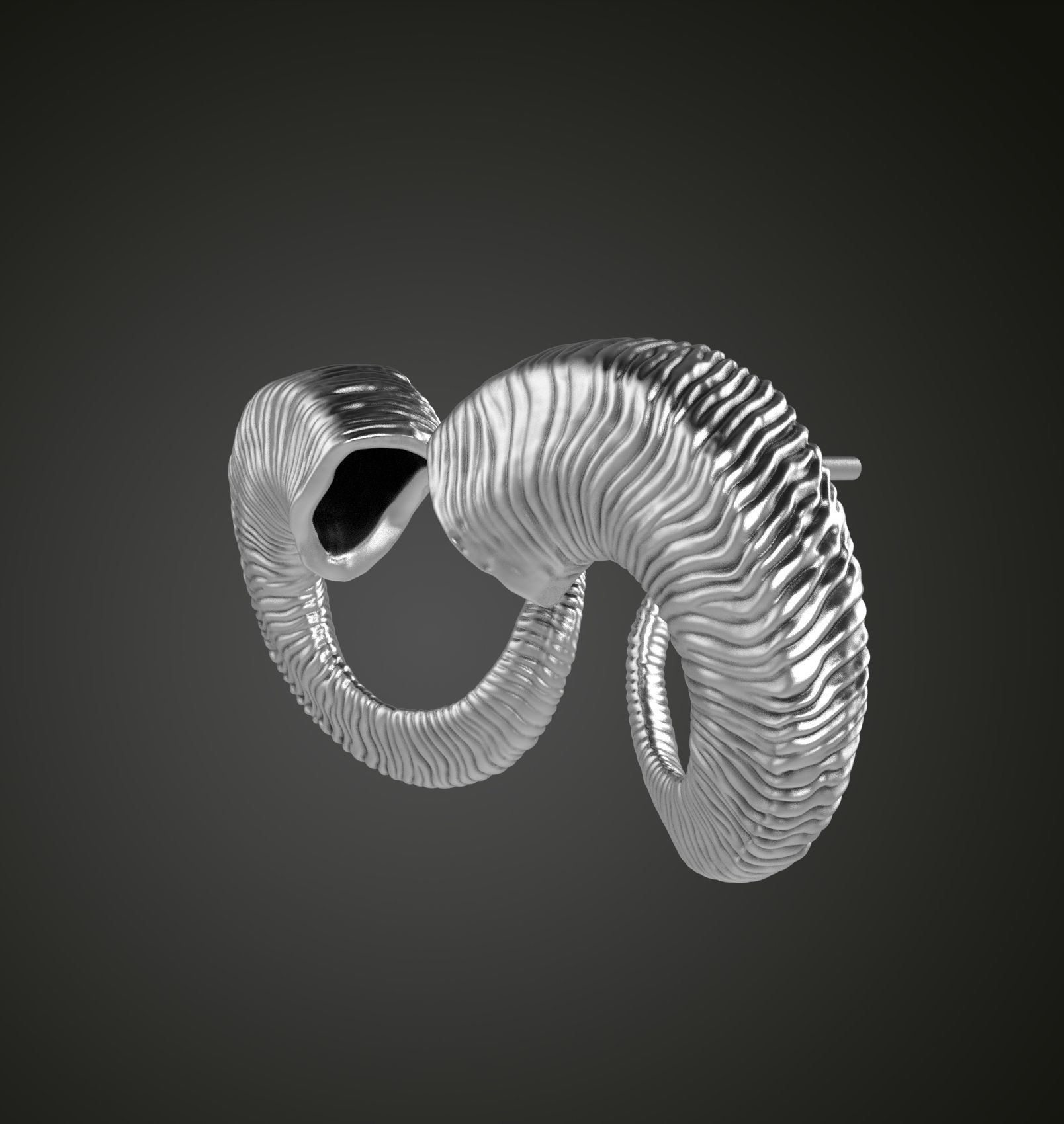 Horn earrings 3D print model_9