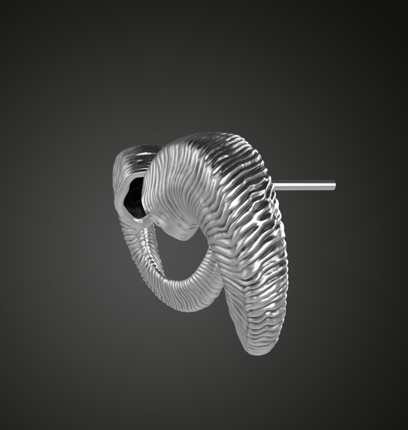 Horn earrings 3D print model_11