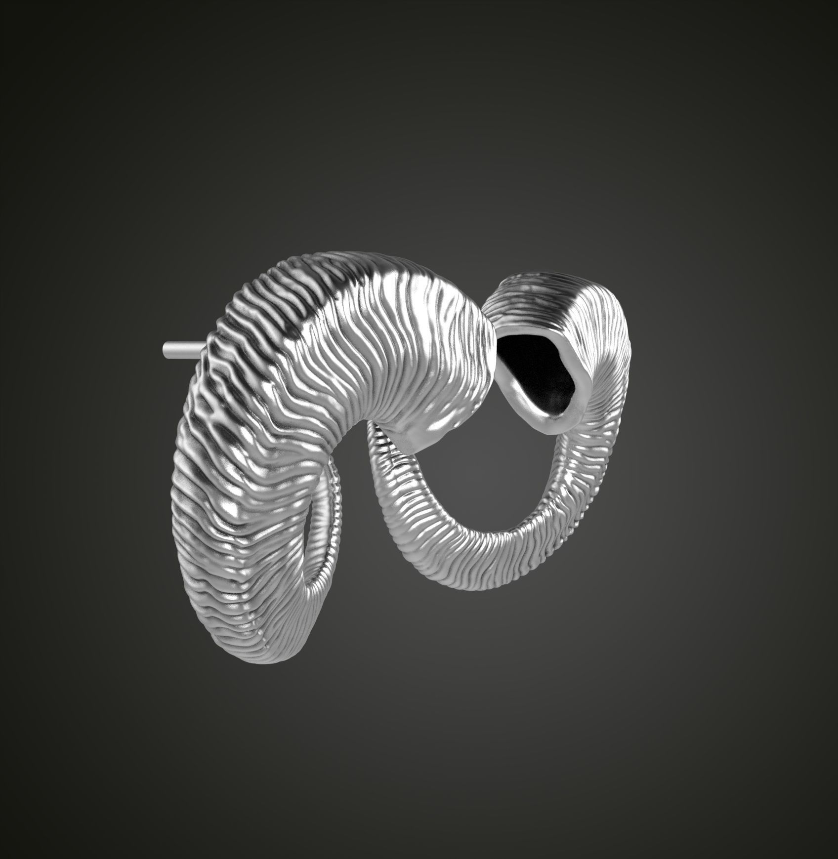 Horn earrings 3D print model_6