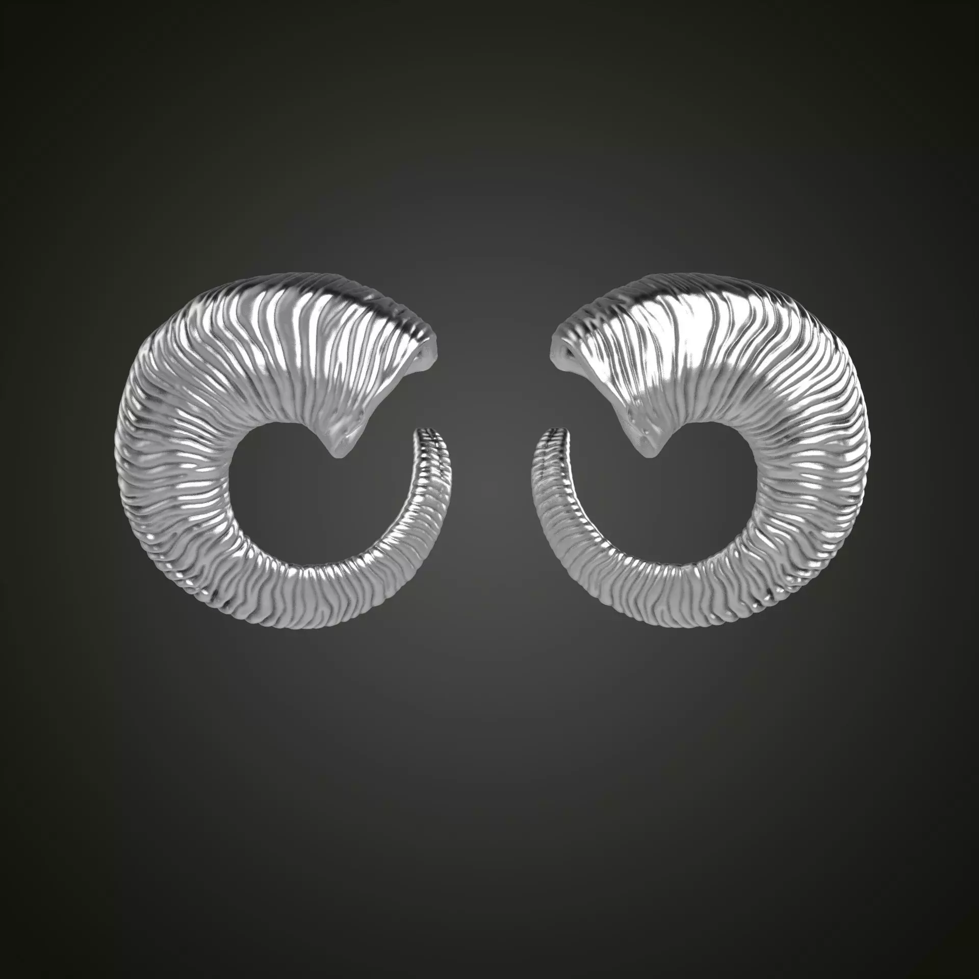 Horn earrings 3D print model_0