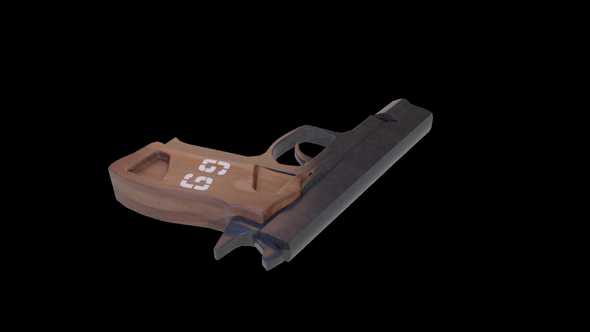 Pistol Gun Low-poly 3D model_9