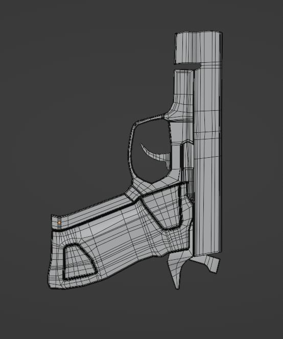 Pistol Gun Low-poly 3D model_10
