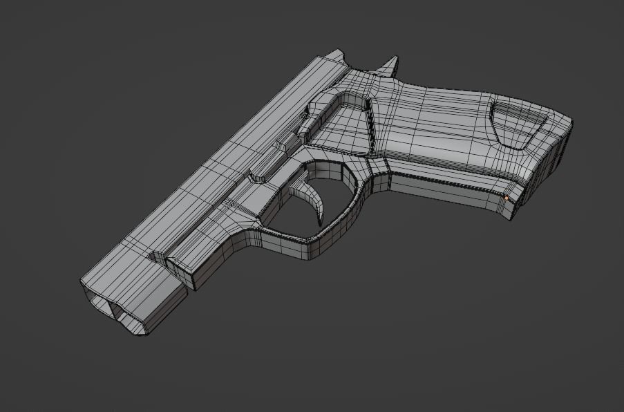 Pistol Gun Low-poly 3D model_14