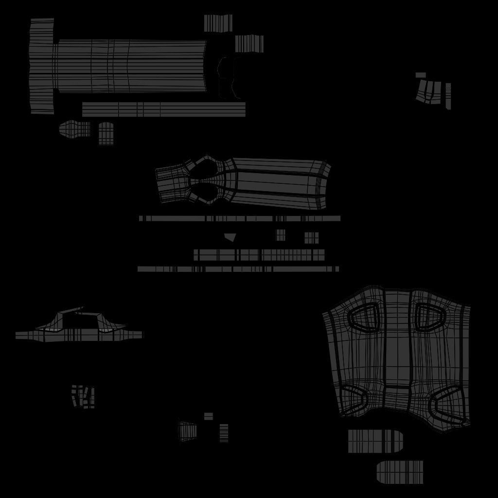 Pistol Gun Low-poly 3D model_1