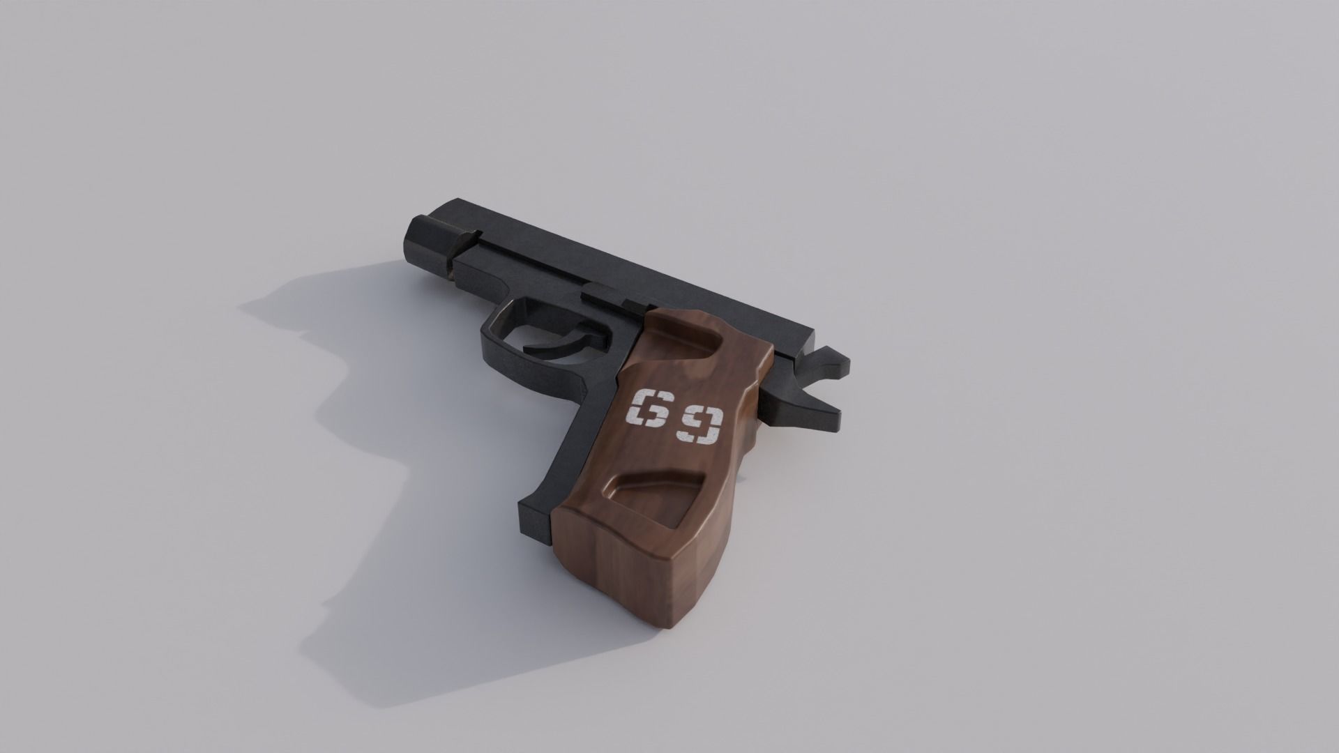 Pistol Gun Low-poly 3D model_2