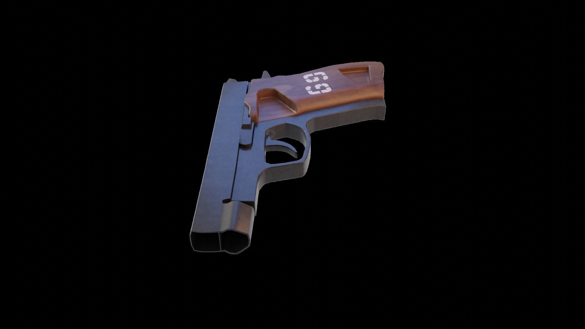 Pistol Gun Low-poly 3D model_8