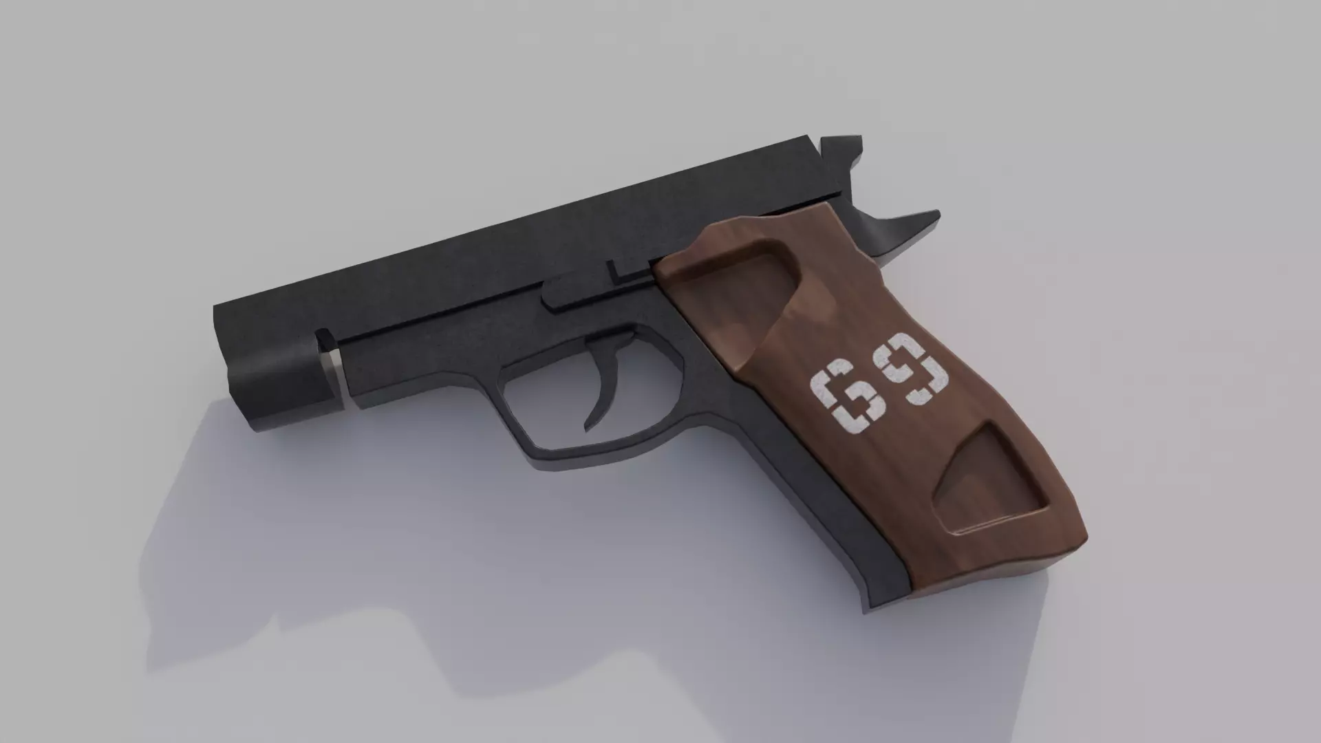 Pistol Gun Low-poly 3D model_0