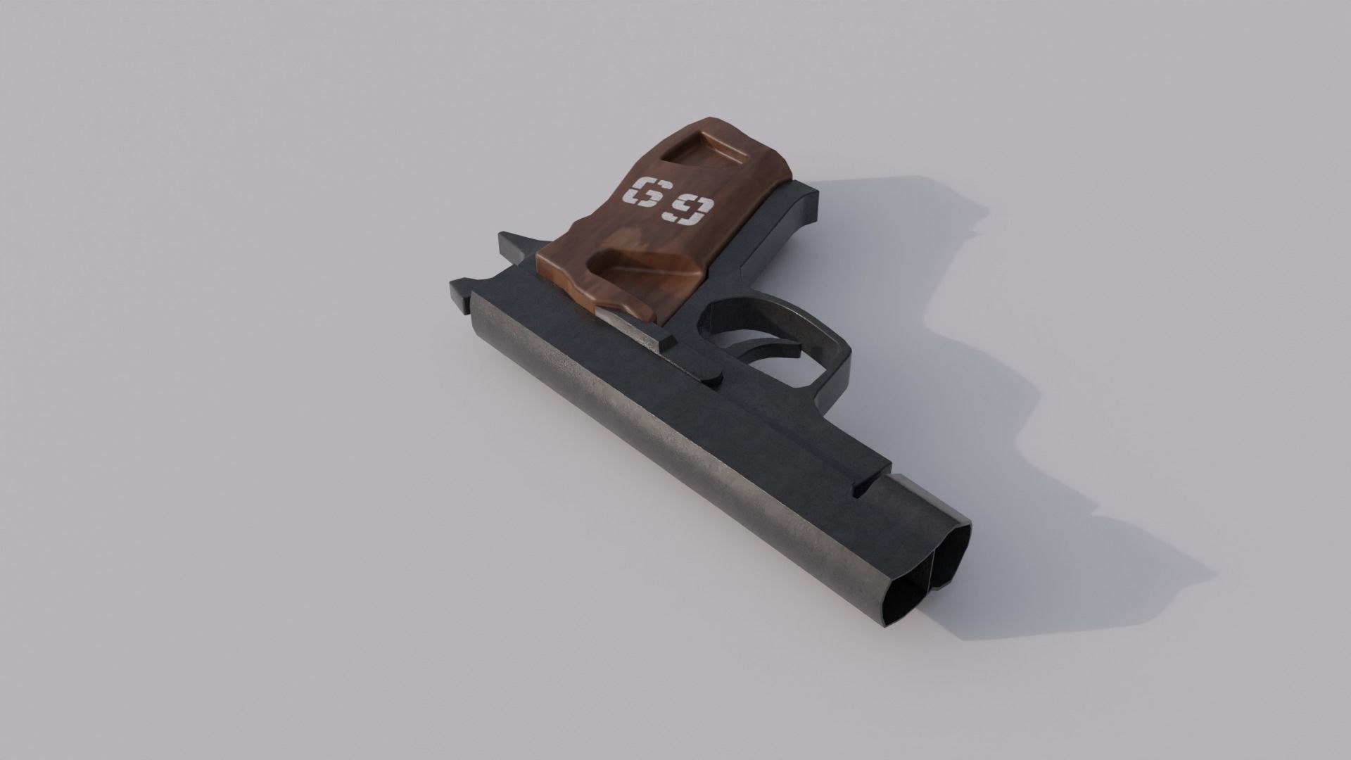 Pistol Gun Low-poly 3D model_4