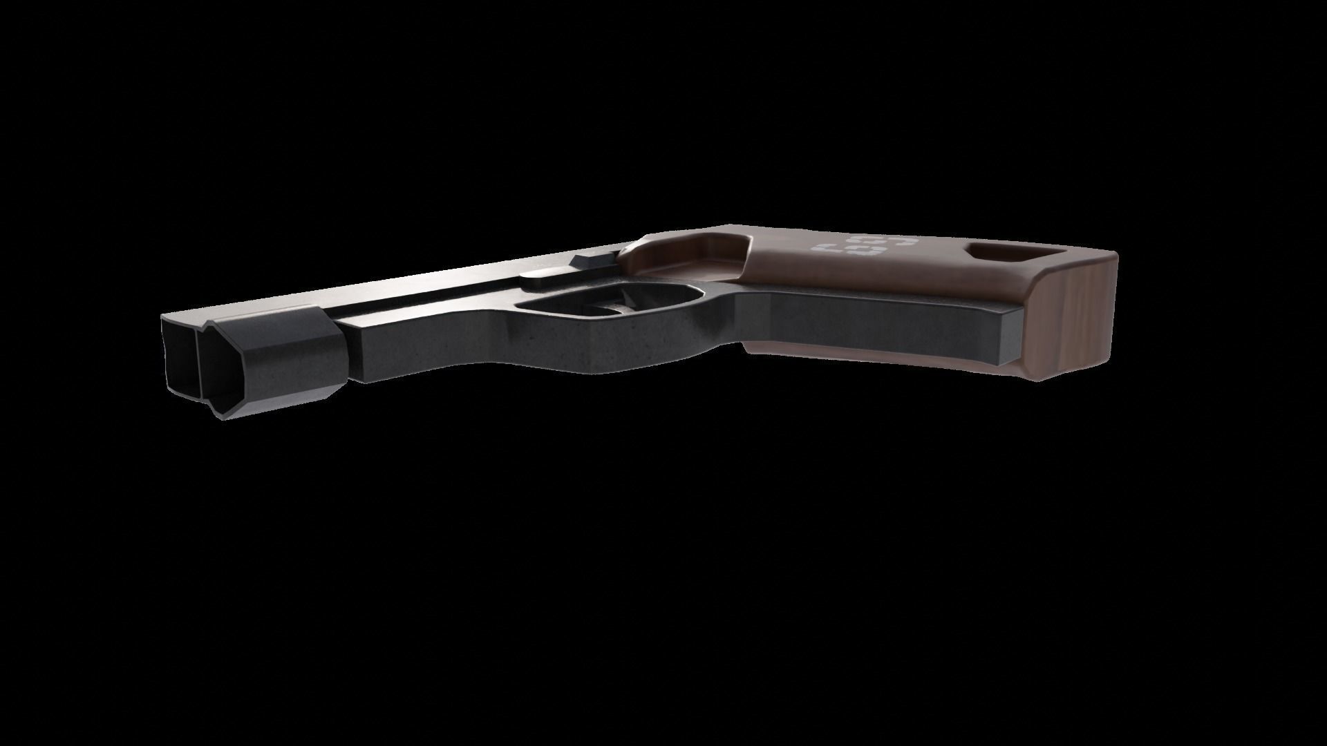 Pistol Gun Low-poly 3D model_5