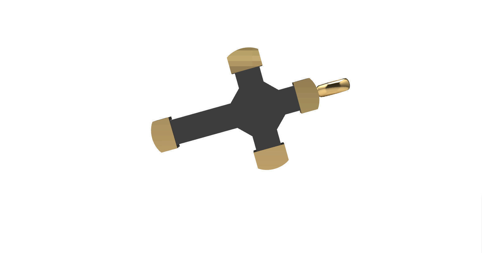 Cross with Gold and Wood 3D print model_9