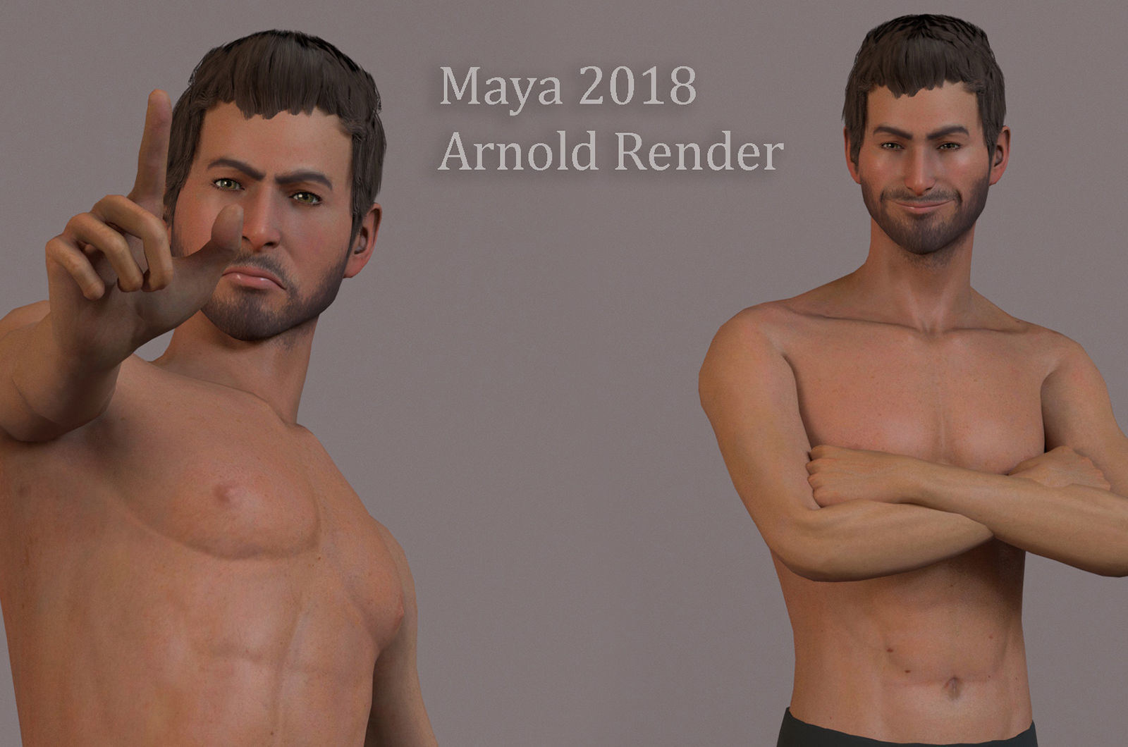 Male Female Base Rig Low-poly 3D model_12