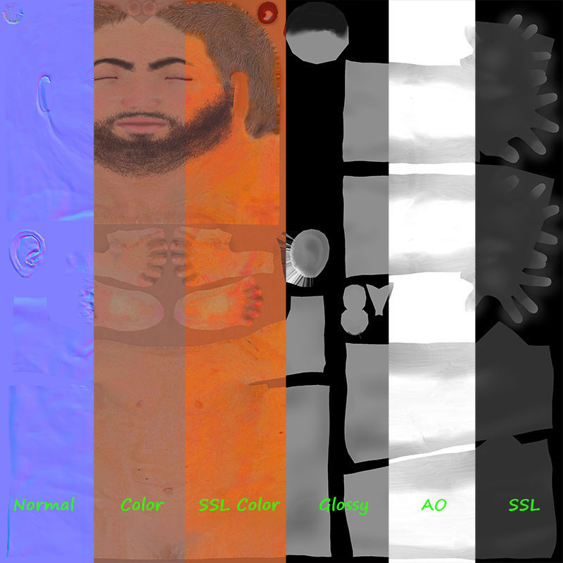 Male Female Base Rig Low-poly 3D model_25