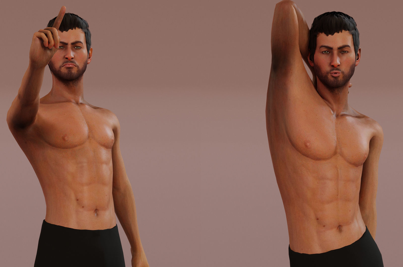 Male Female Base Rig Low-poly 3D model_6