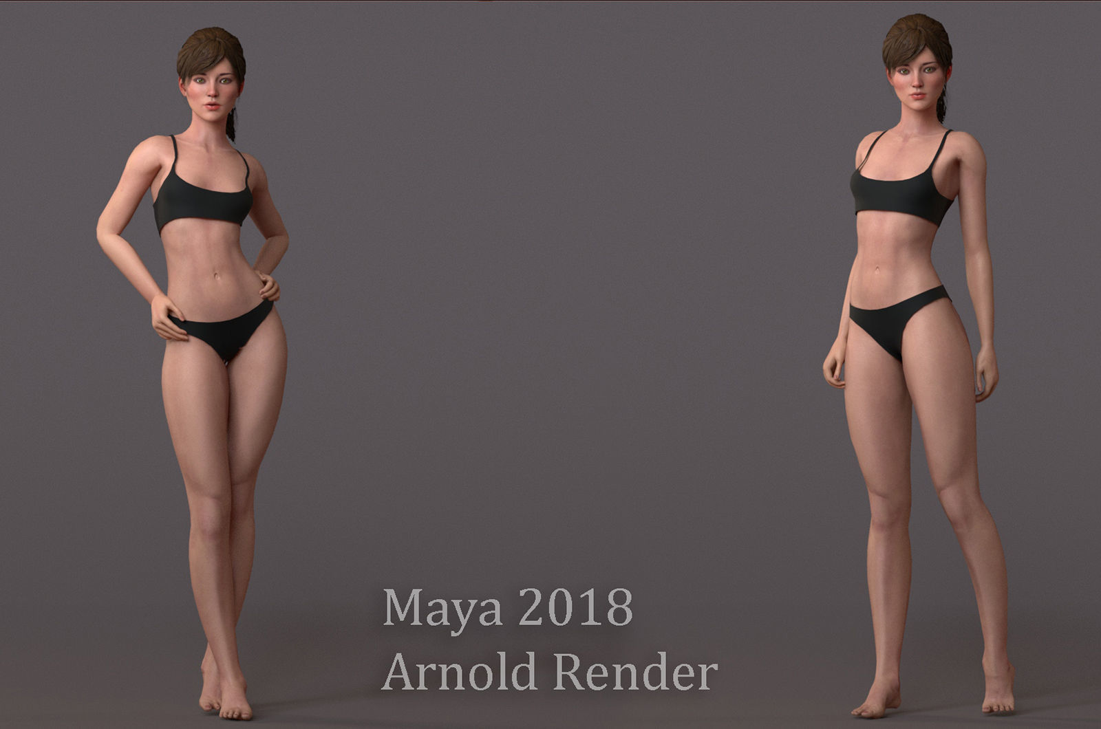 Male Female Base Rig Low-poly 3D model_10