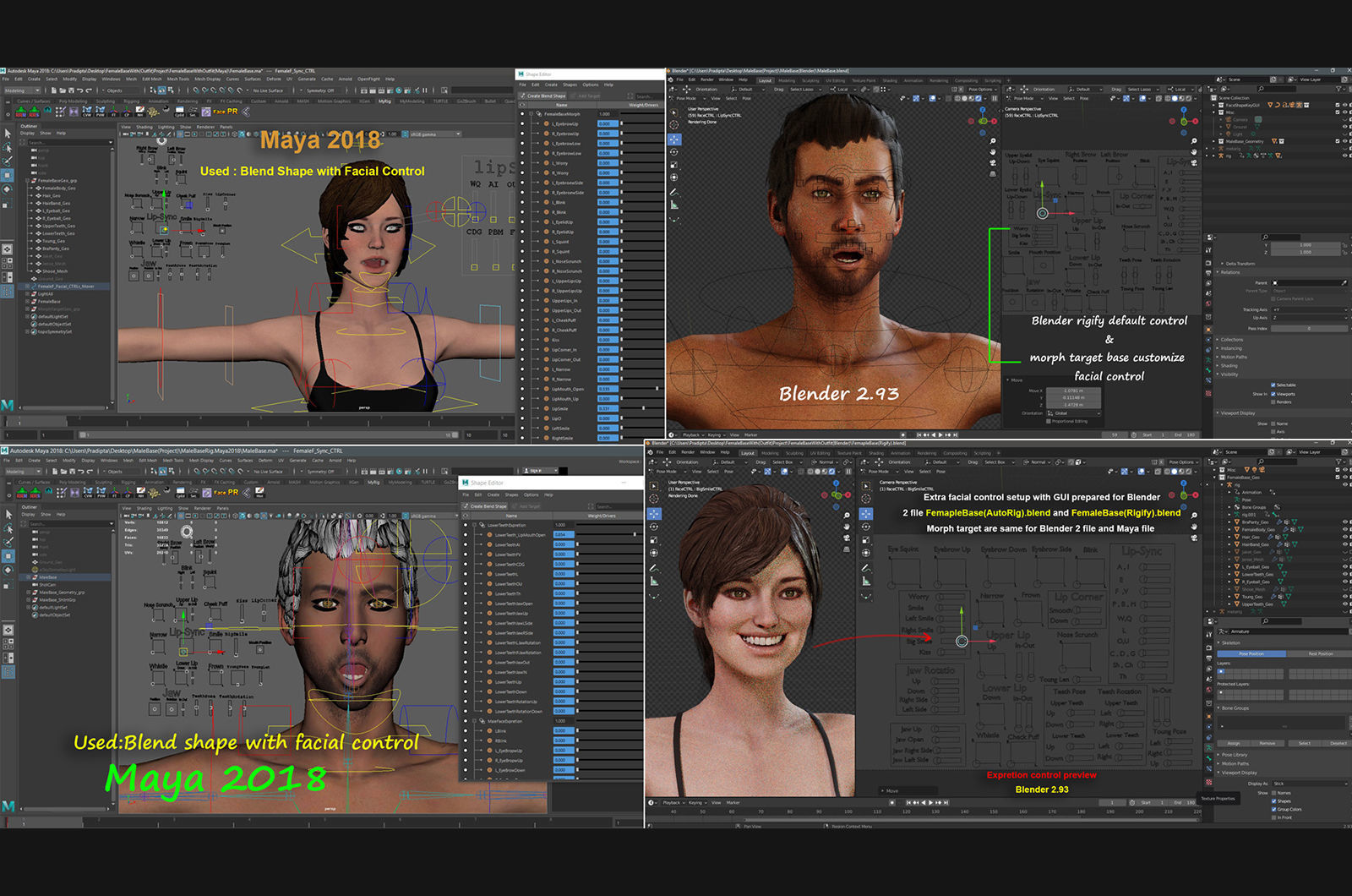 Male Female Base Rig Low-poly 3D model_32