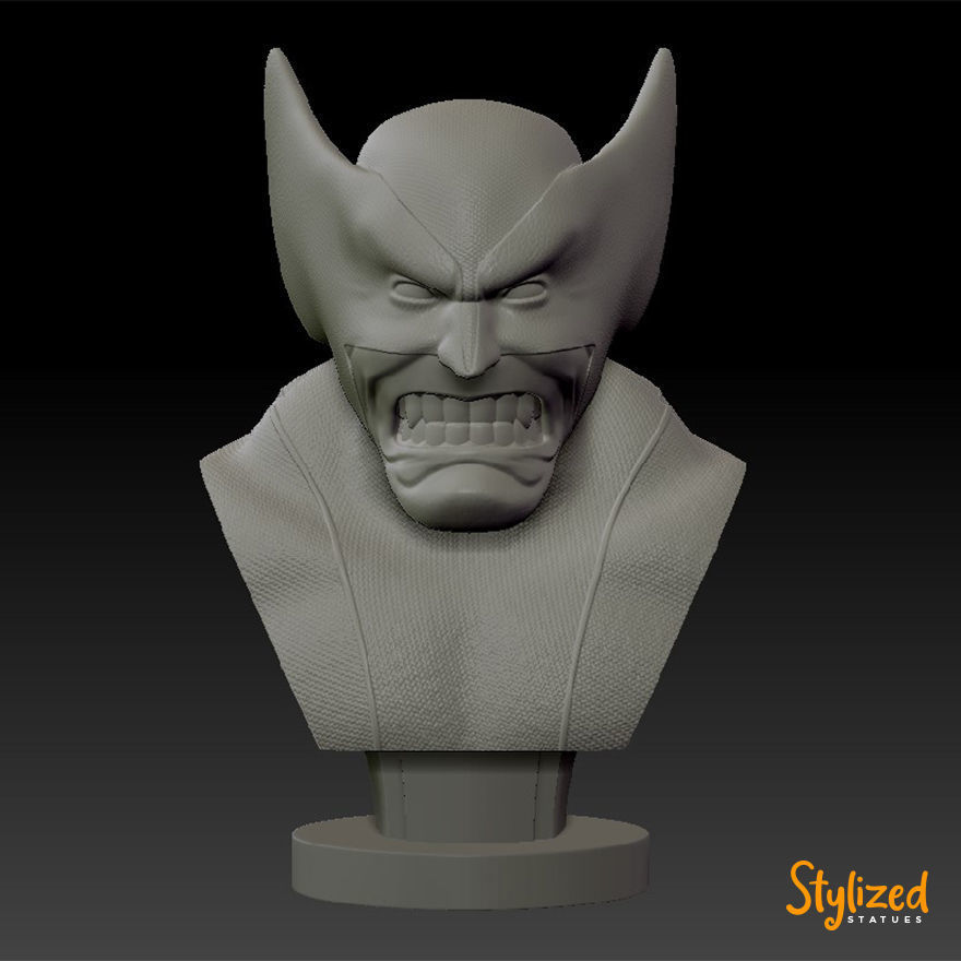 Wolverine bust 3D print model_1