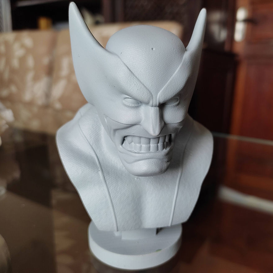 Wolverine bust 3D print model_5