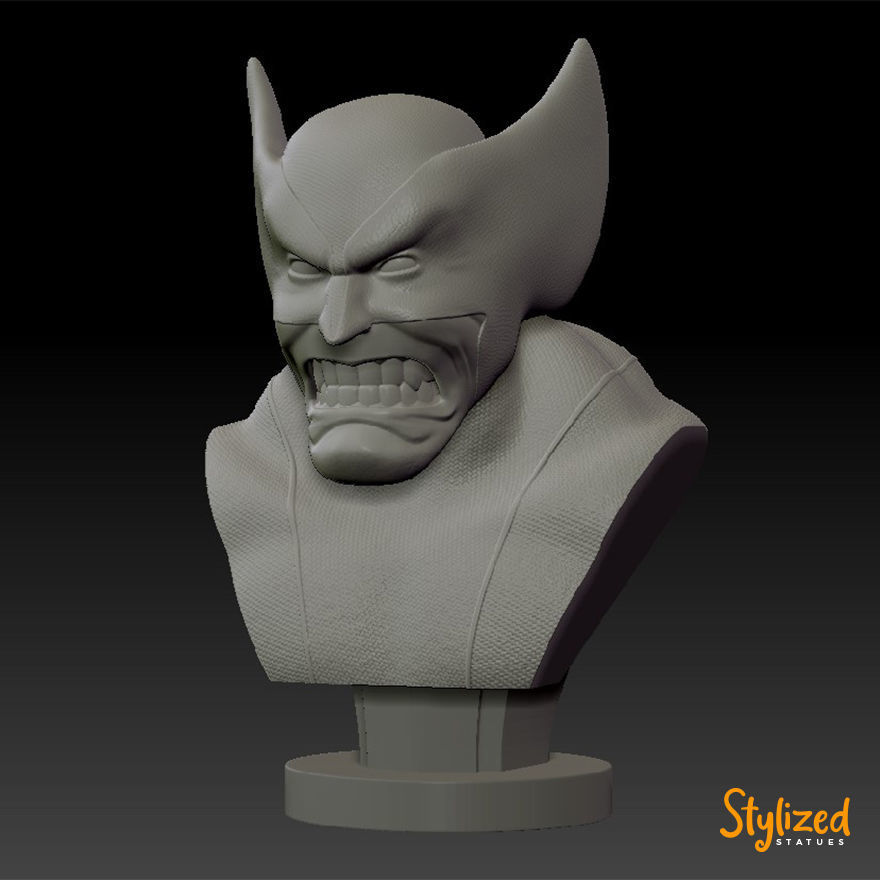 Wolverine bust 3D print model_2