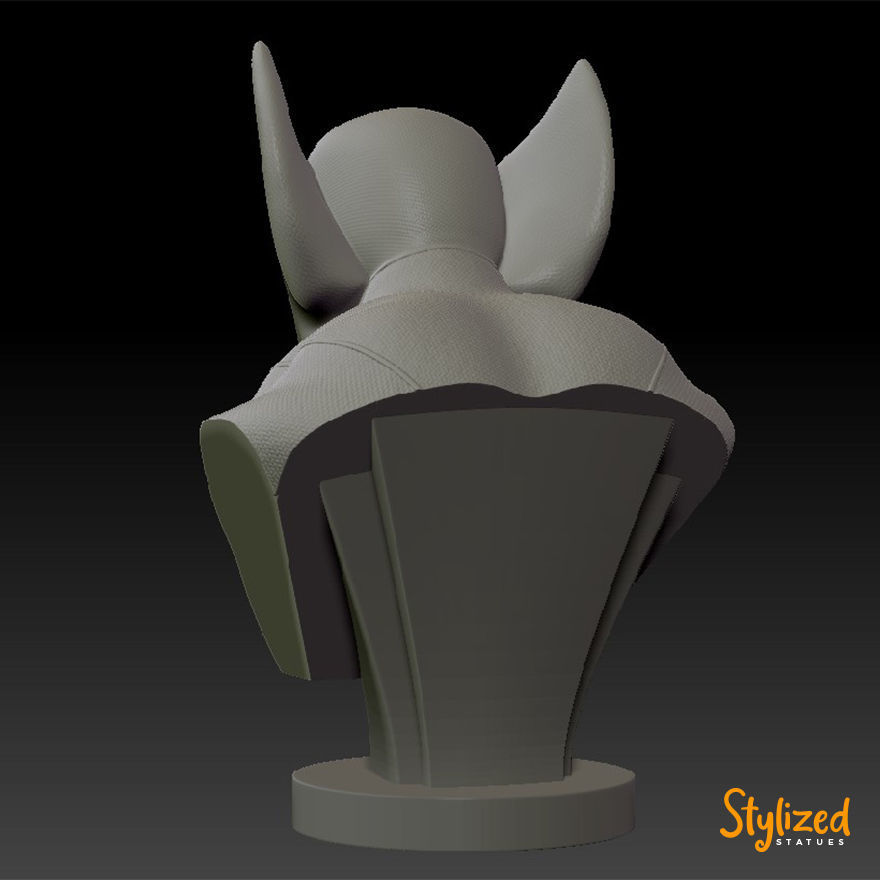 Wolverine bust 3D print model_4