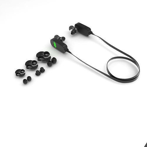 Earphone with different buds 3d model 3D model