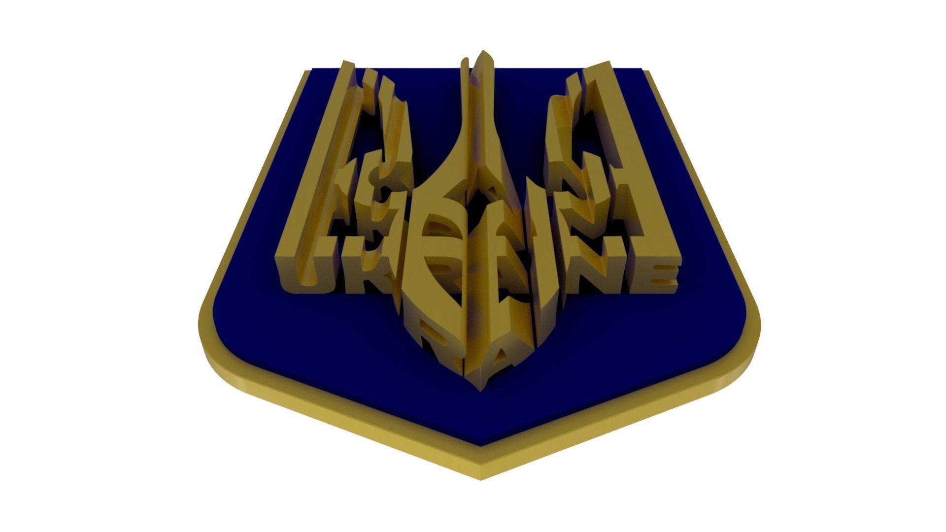 Ukraine State Emblem 3D model_35