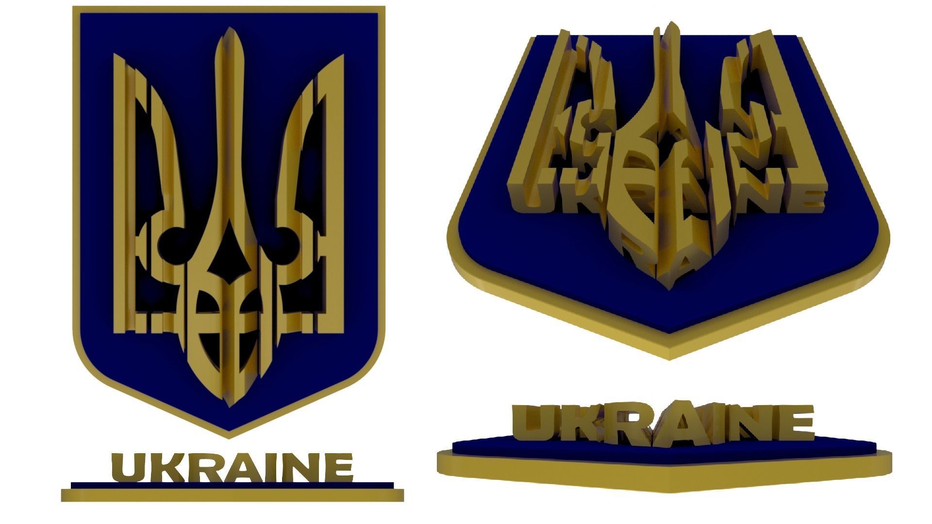 Ukraine State Emblem 3D model_34