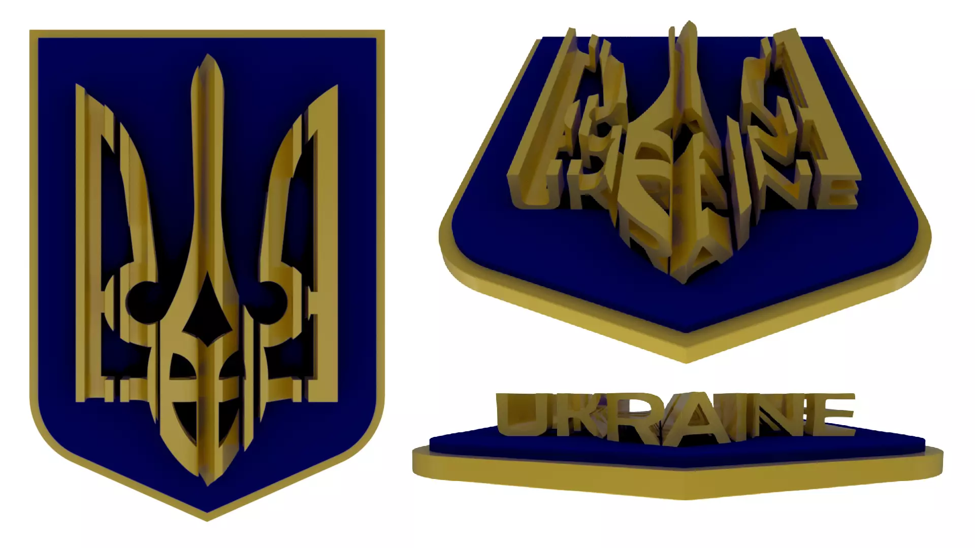 Ukraine State Emblem 3D model_0