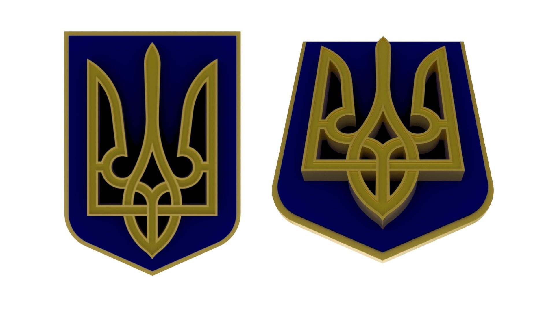 Ukraine State Emblem 3D model_11