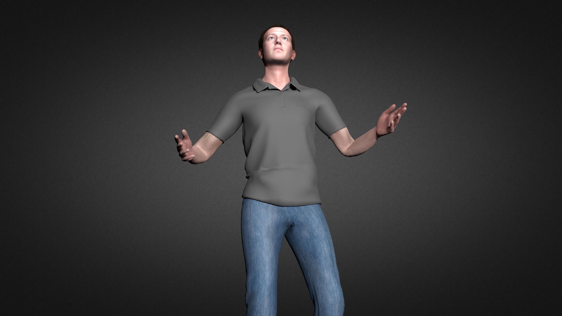 Mark Zuckerberg 3D Character Low-poly 3D model_4