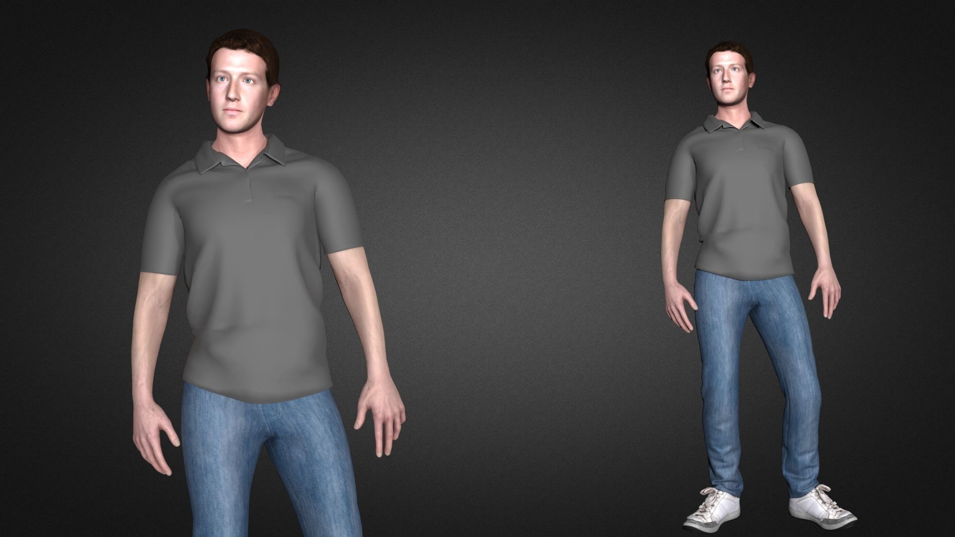 Mark Zuckerberg 3D Character Low-poly 3D model_5