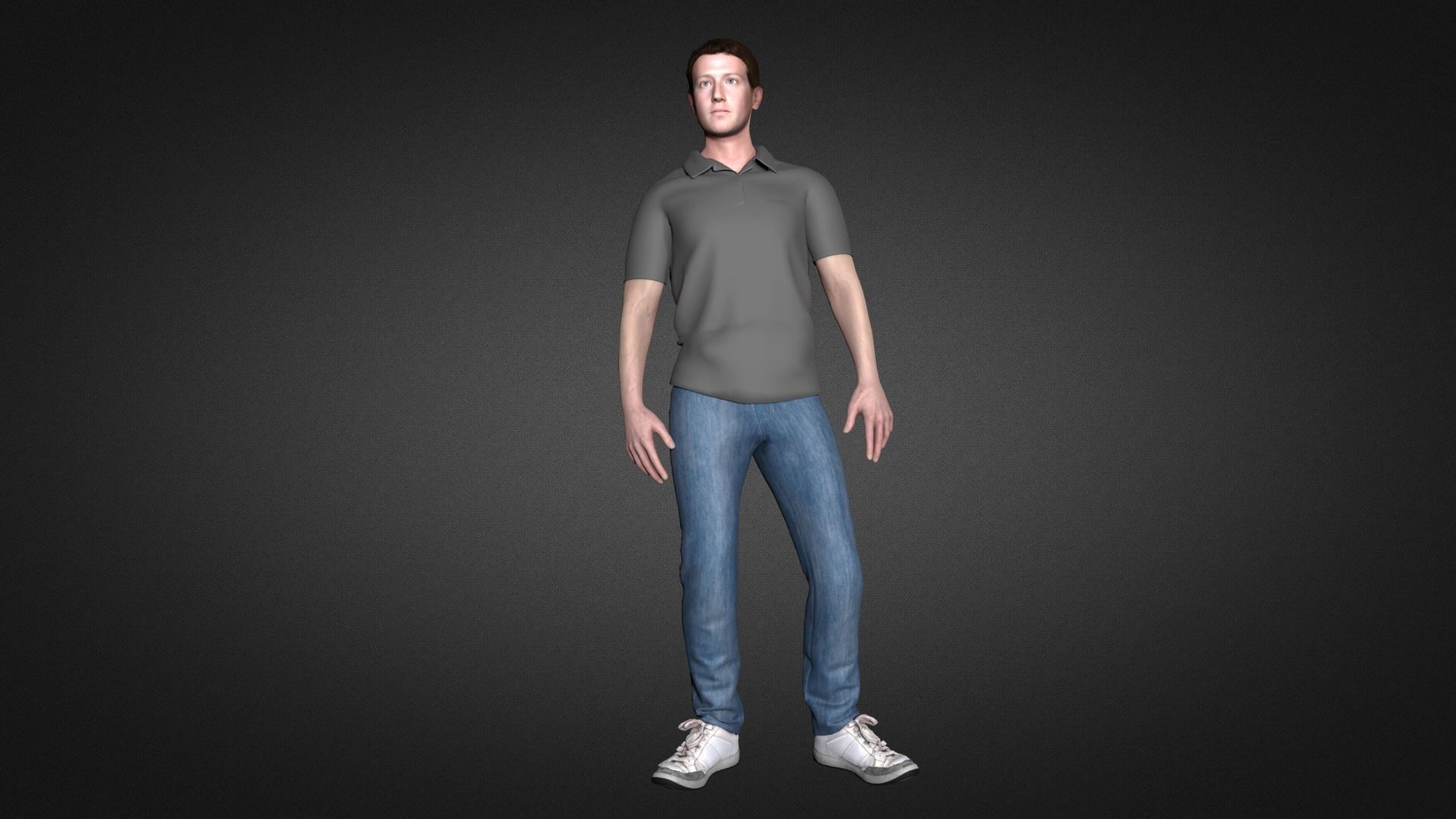 Mark Zuckerberg 3D Character Low-poly 3D model_3