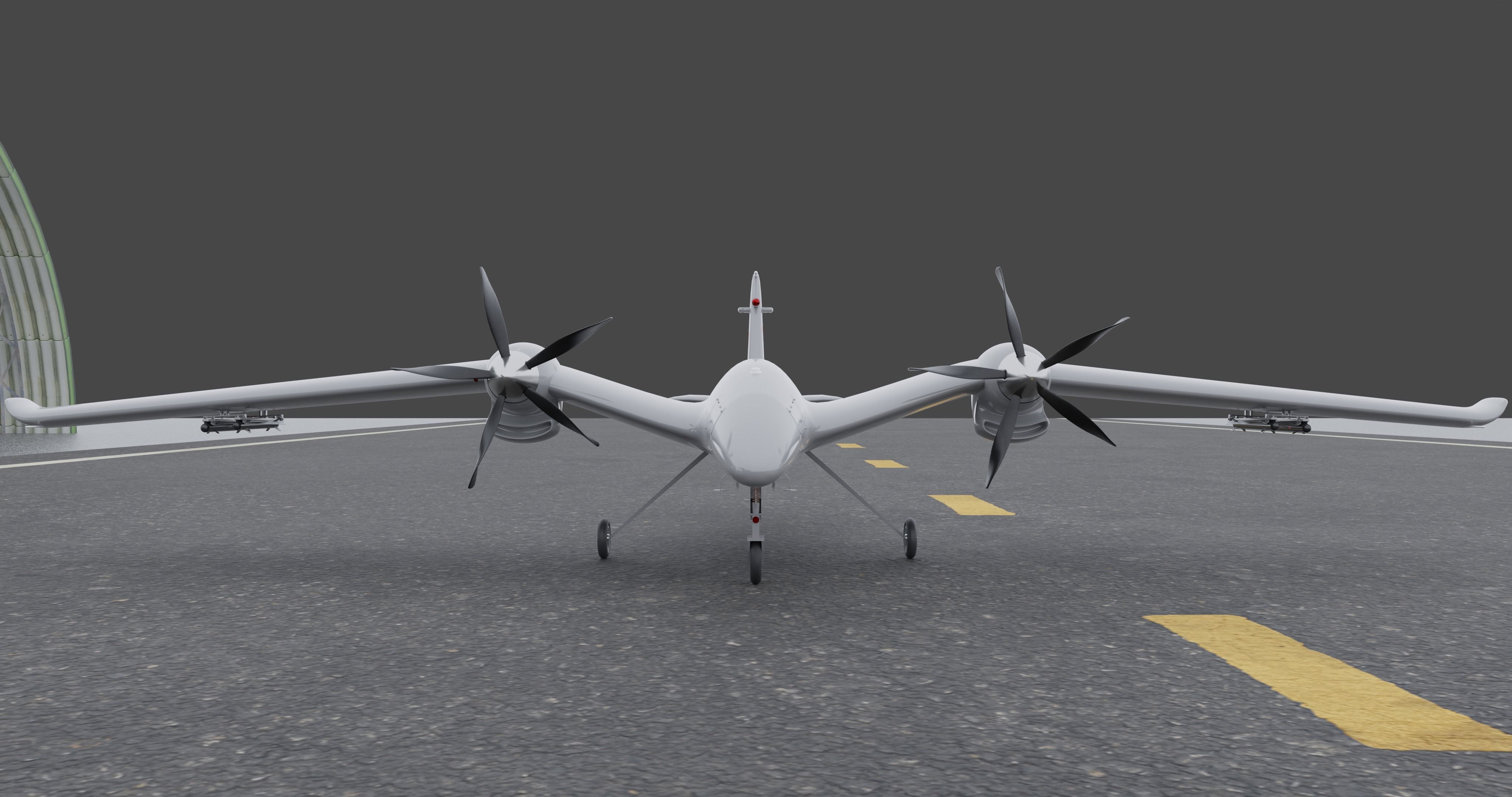 Bayraktar Akinci B High detailed Low-poly 3D model_11