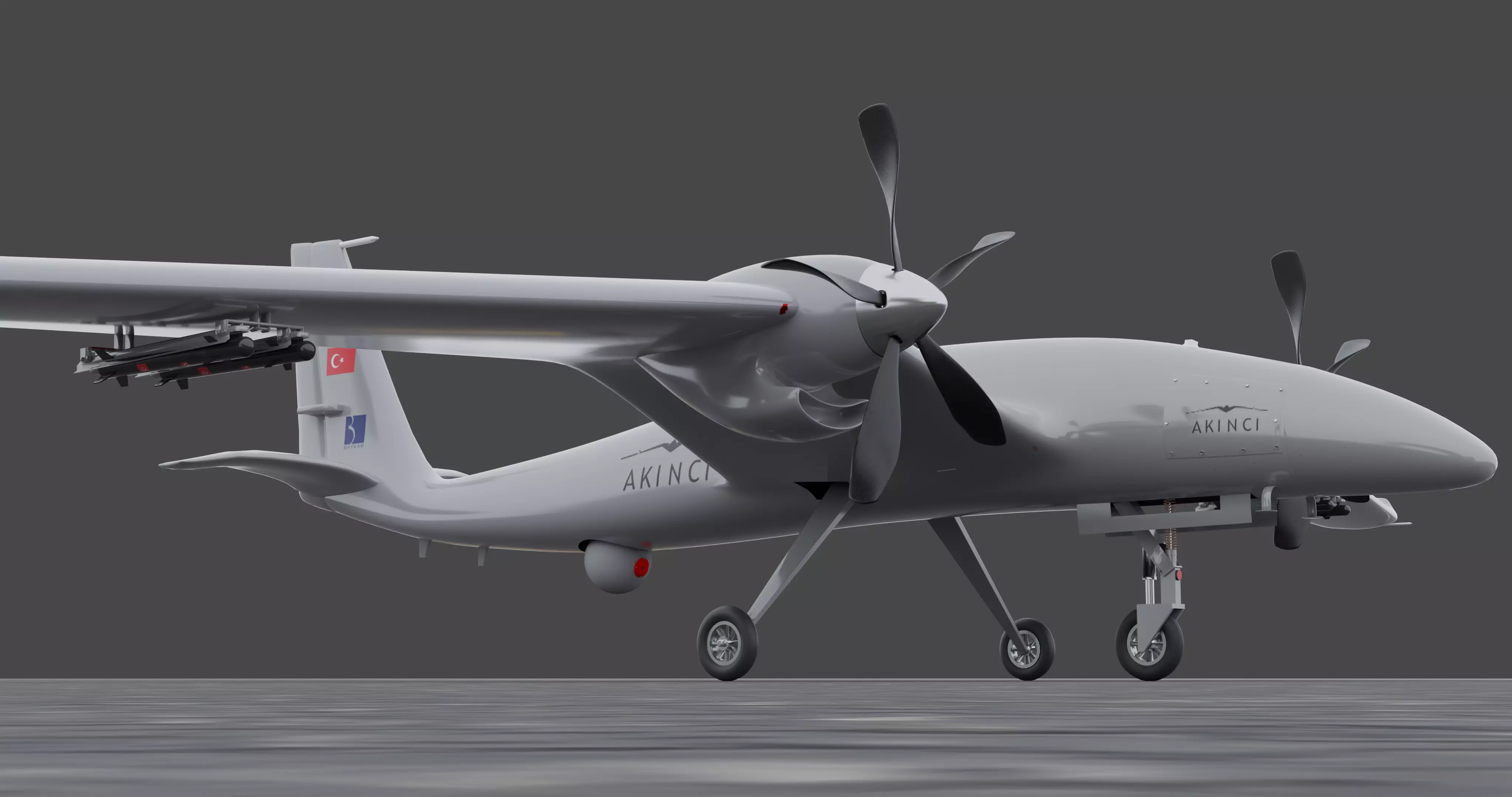 Bayraktar Akinci B High detailed Low-poly 3D model_0