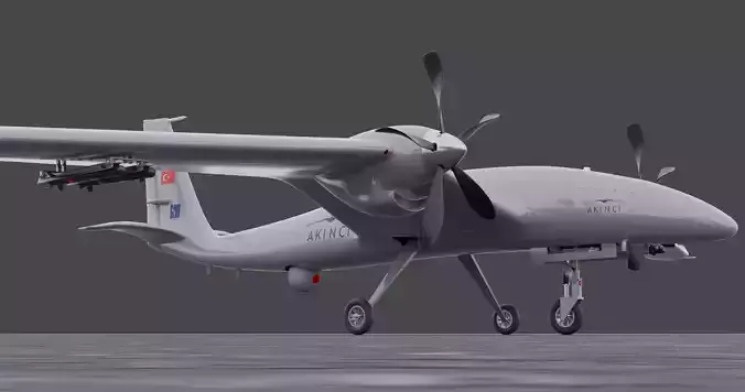 Bayraktar Akinci B High detailed Low-poly 3D model