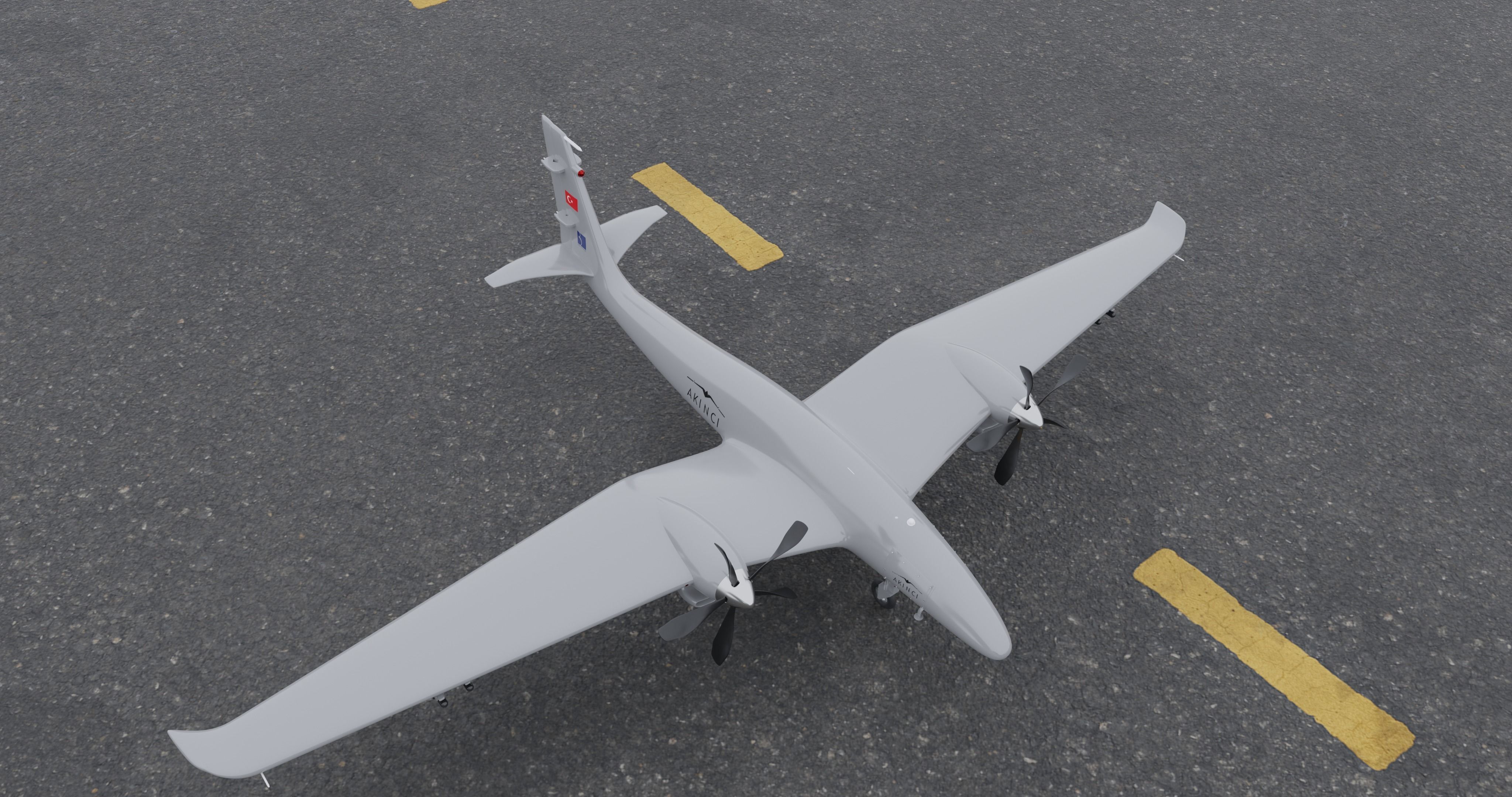 Bayraktar Akinci B High detailed Low-poly 3D model_2