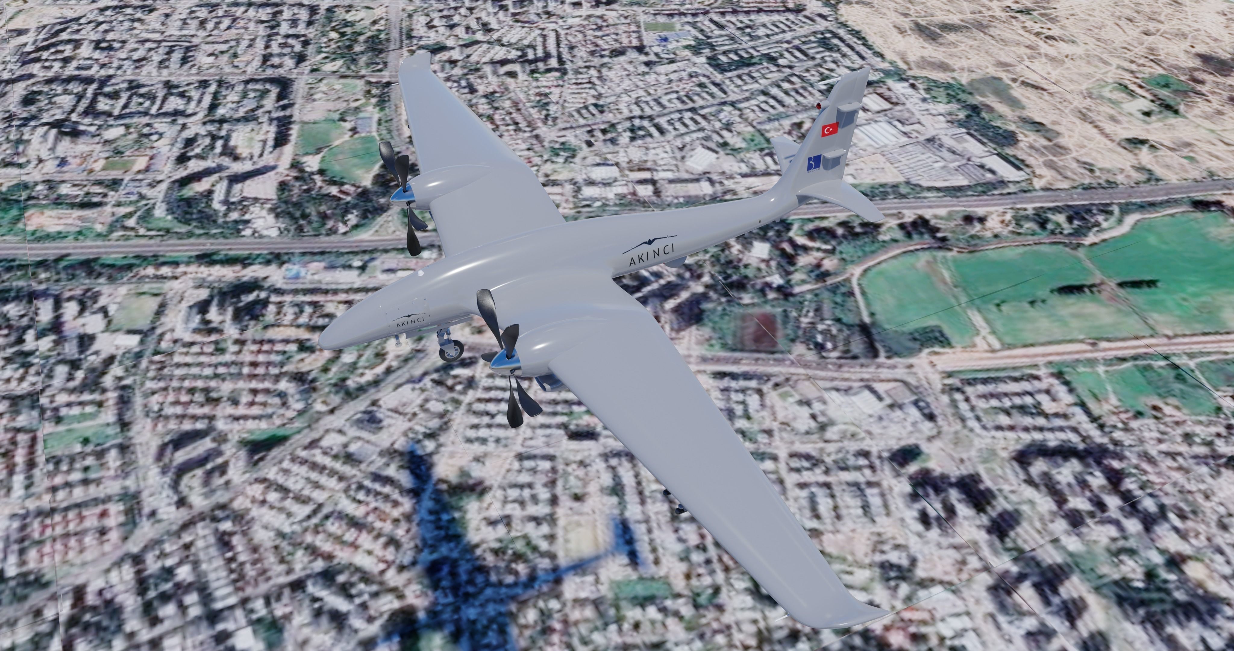 Bayraktar Akinci B High detailed Low-poly 3D model_9