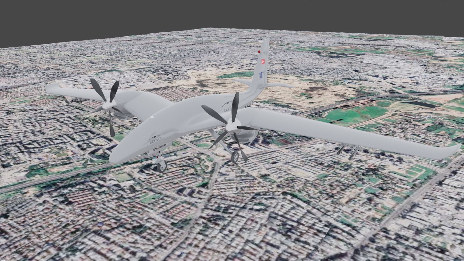 Bayraktar Akinci B High detailed Low-poly 3D model_6
