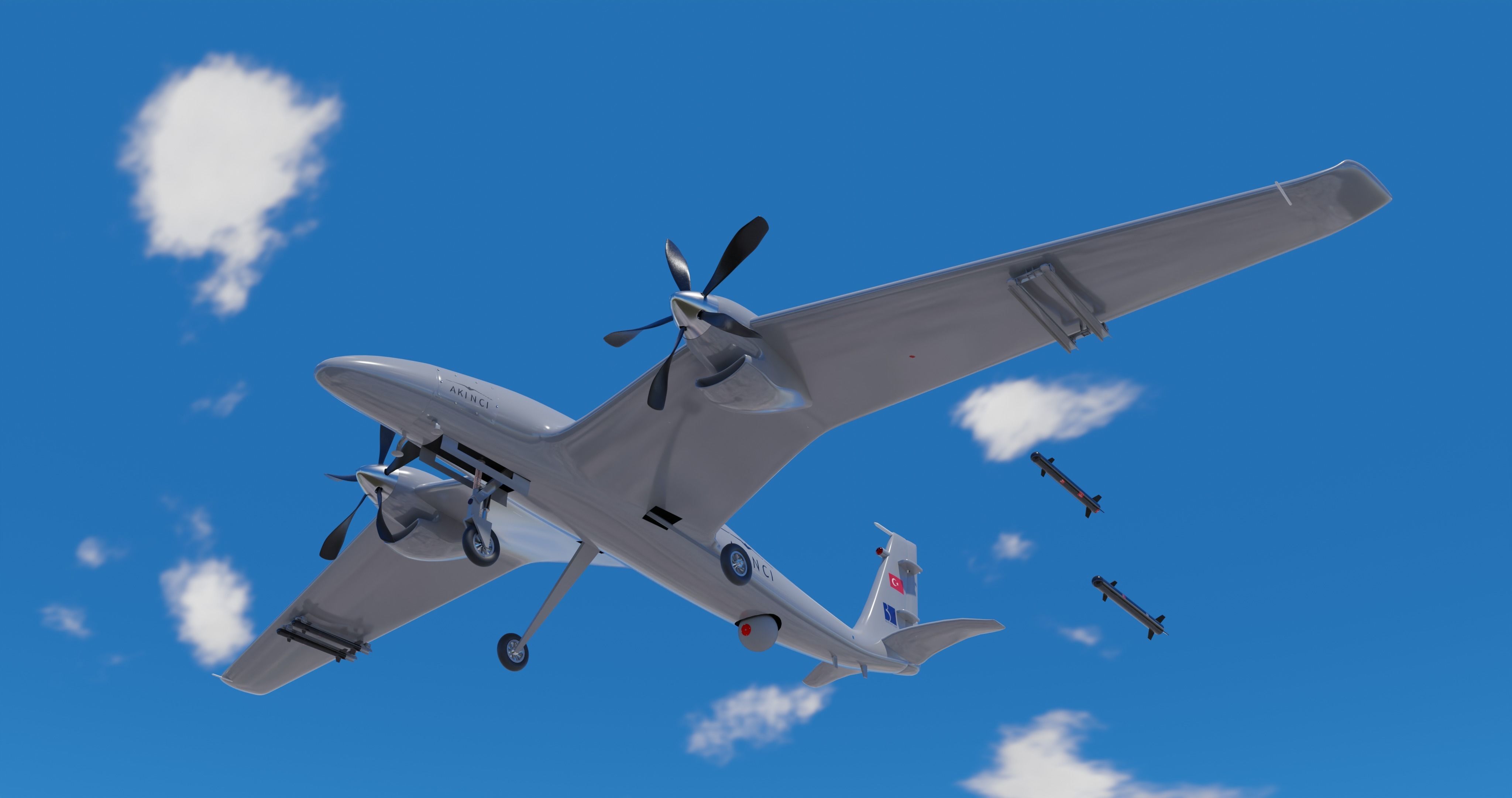 Bayraktar Akinci B High detailed Low-poly 3D model_5