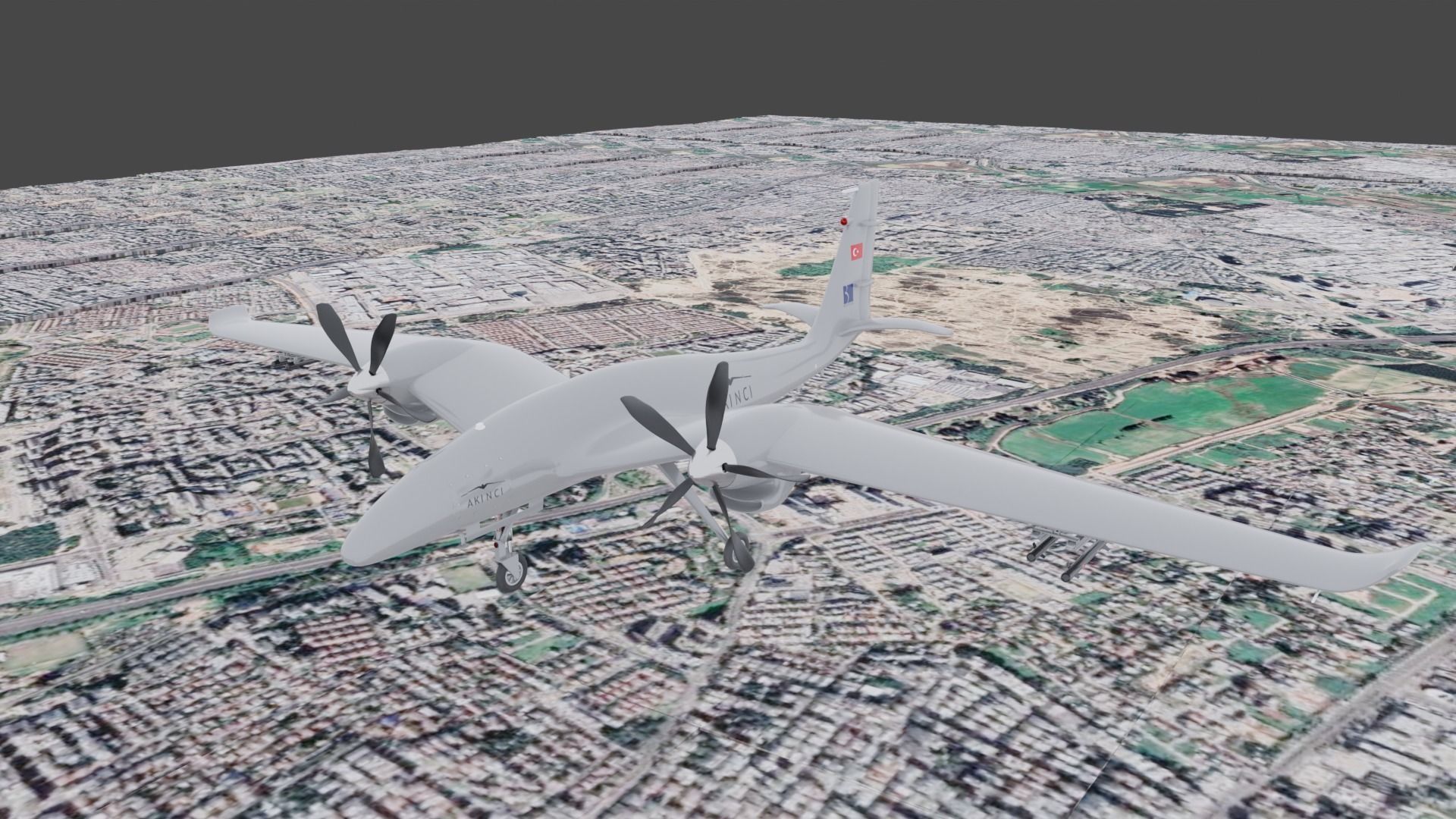 Bayraktar Akinci B High detailed Low-poly 3D model_4