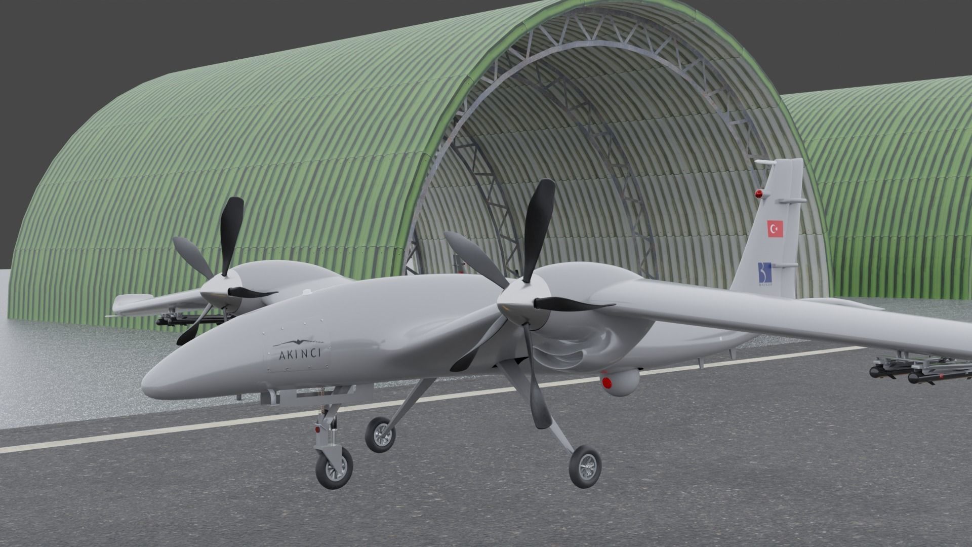 Bayraktar Akinci B High detailed Low-poly 3D model_20