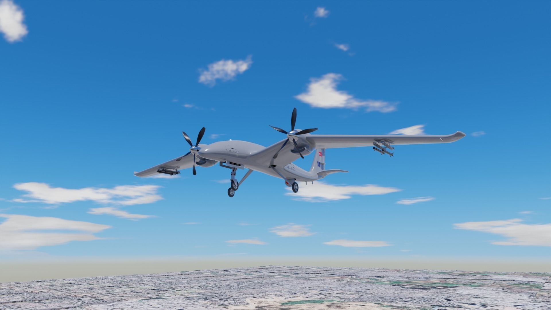 Bayraktar Akinci B High detailed Low-poly 3D model_7