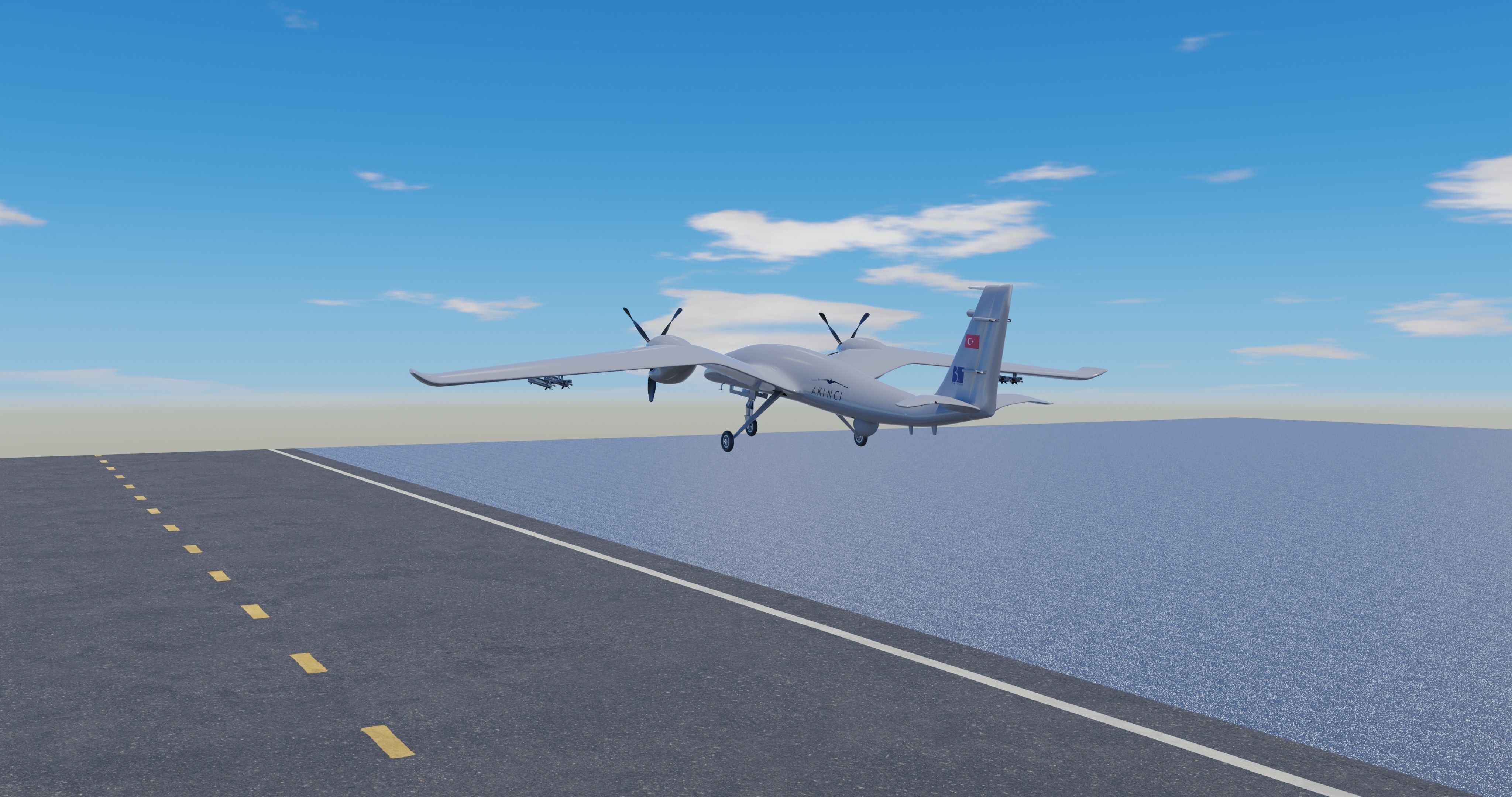 Bayraktar Akinci B High detailed Low-poly 3D model_12