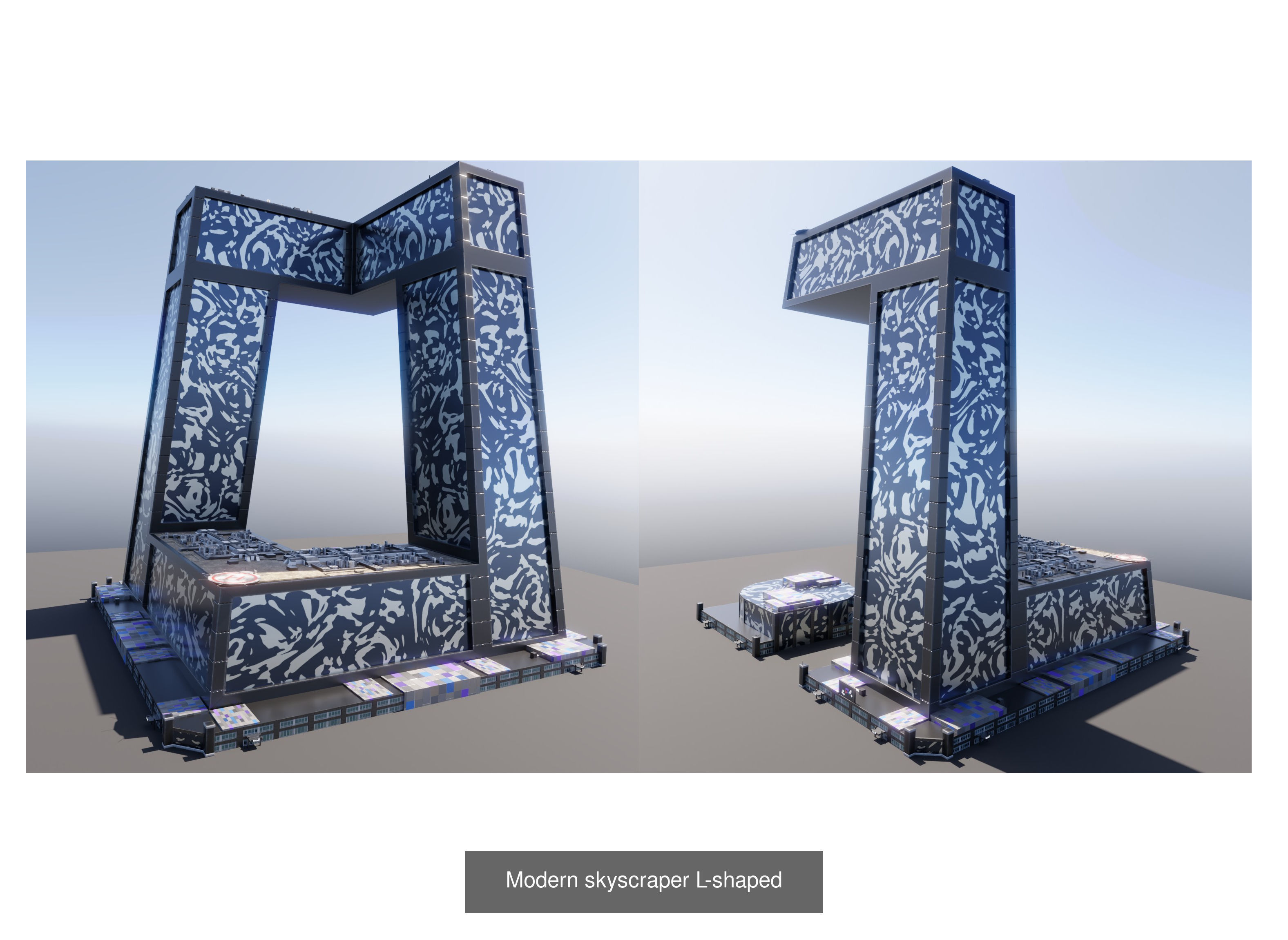 Collection of skyscrapers and high-rise building _1