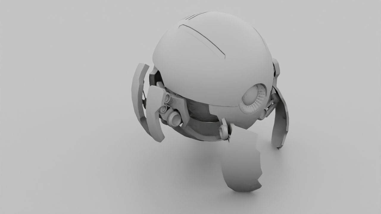 ball robot  rigged animated character 3D model_12