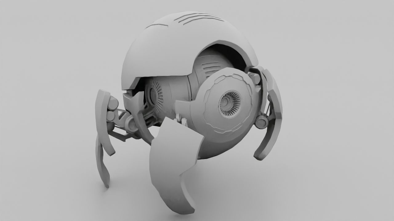ball robot  rigged animated character 3D model_10