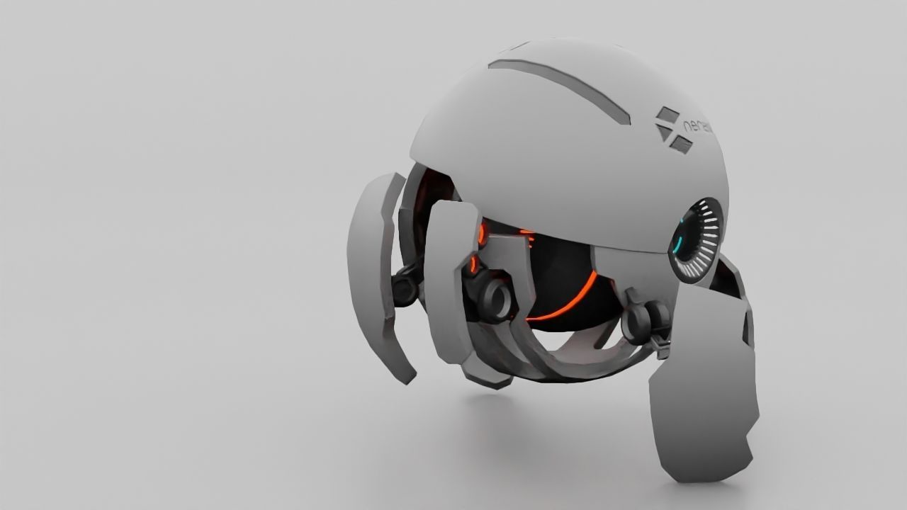 ball robot  rigged animated character 3D model_7
