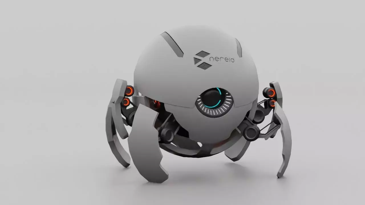 ball robot  rigged animated character 3D model_0