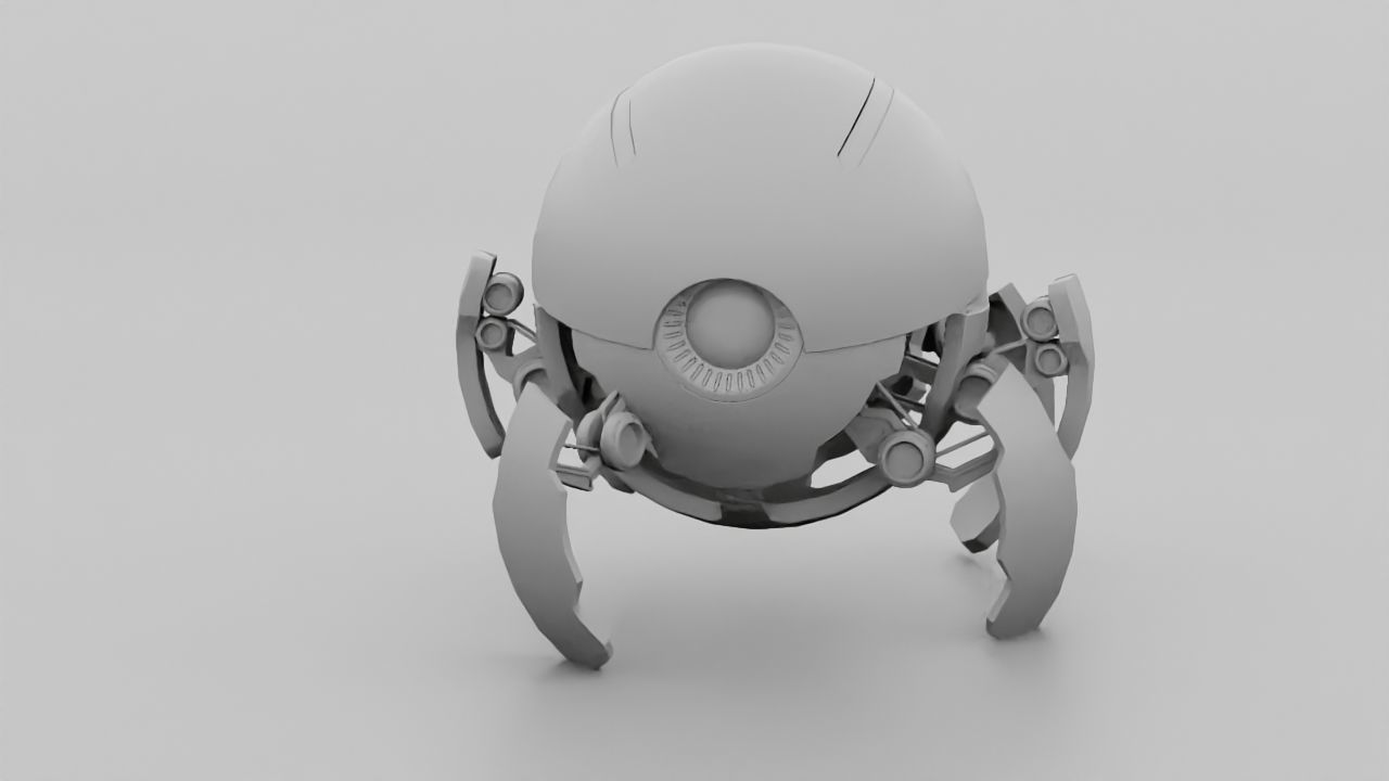 ball robot  rigged animated character 3D model_8