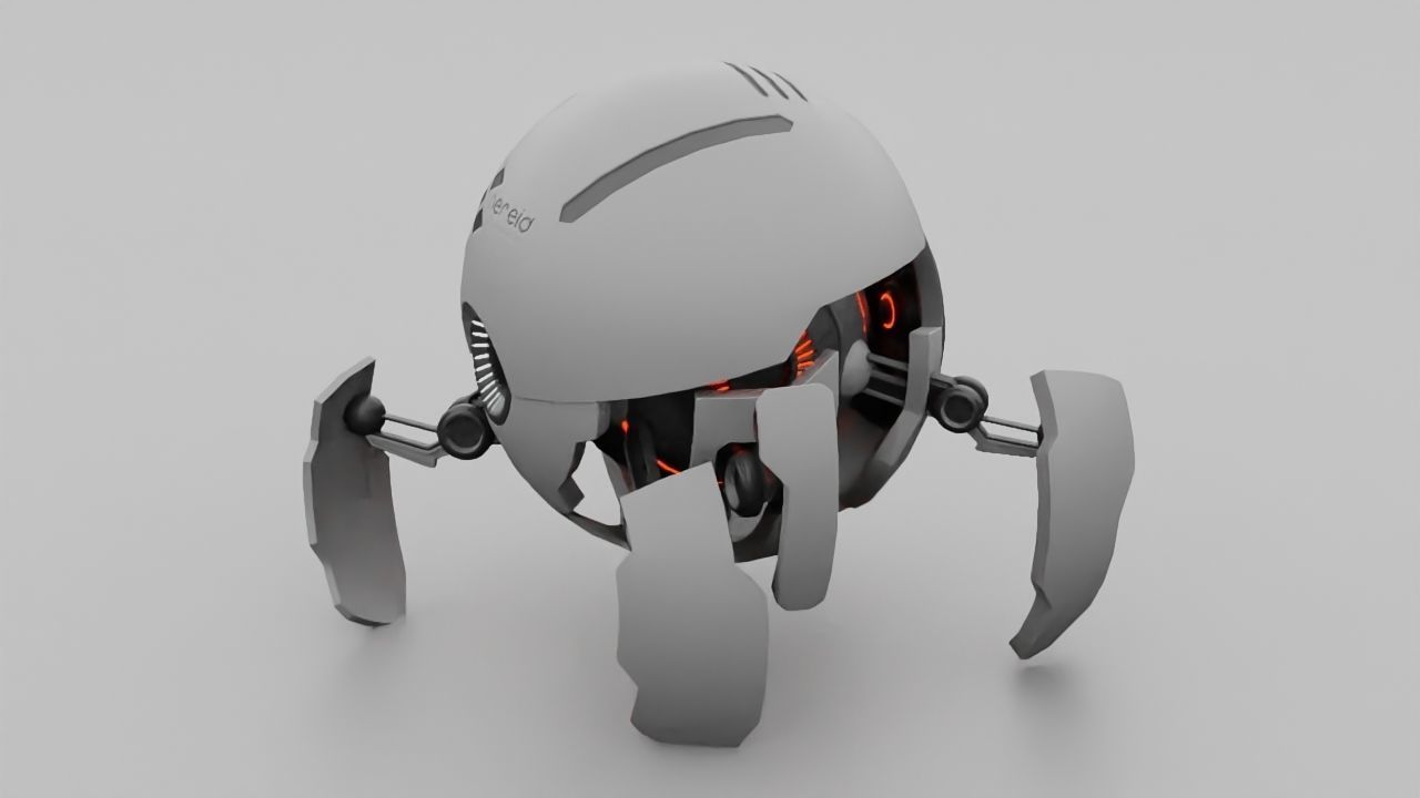 ball robot  rigged animated character 3D model_5